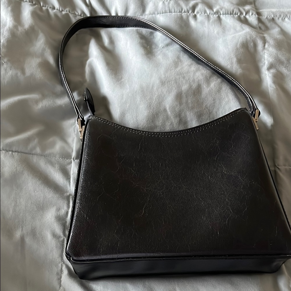 Liz Claiborne Black Mini Bag with Textured Fabric